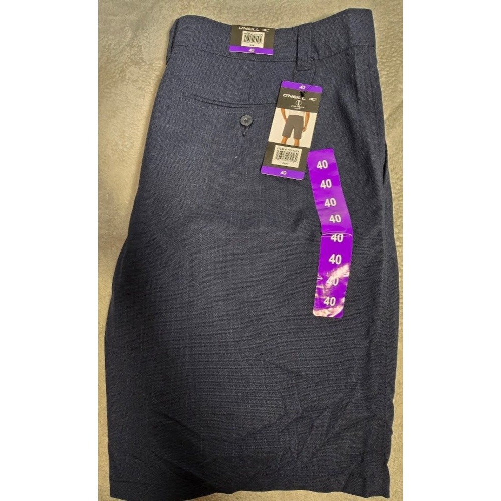 O'Neill Mens Hybrid Shorts Navy Blue Textured 40 Stretch Casual Beach NEW 792 - Picture 7 of 8